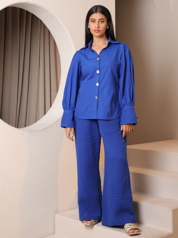 Azure Shirt with Fusion Pant Co ord Set