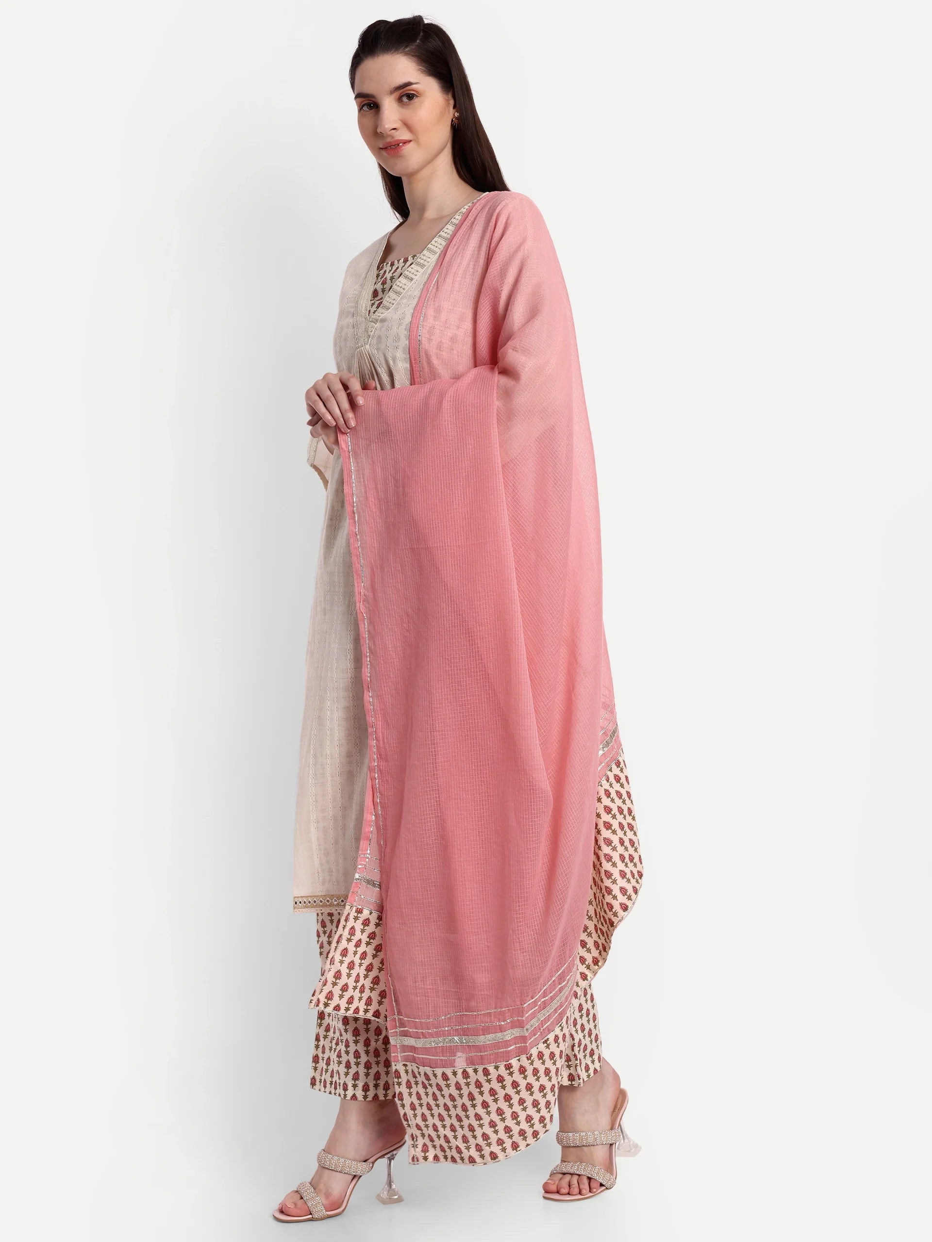 Ethnic Motifs Print Pure Cotton Kurta With Pant & Dupatta – NH Kapdewala